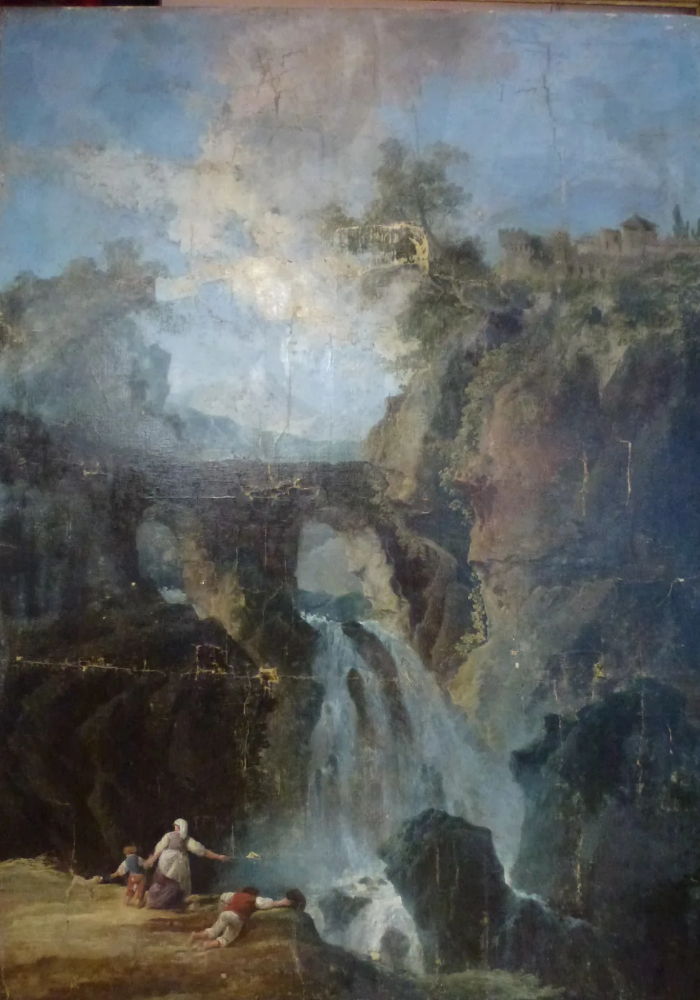 La grande cascade à son arrivée à l'atelier, sous un vernis jauni