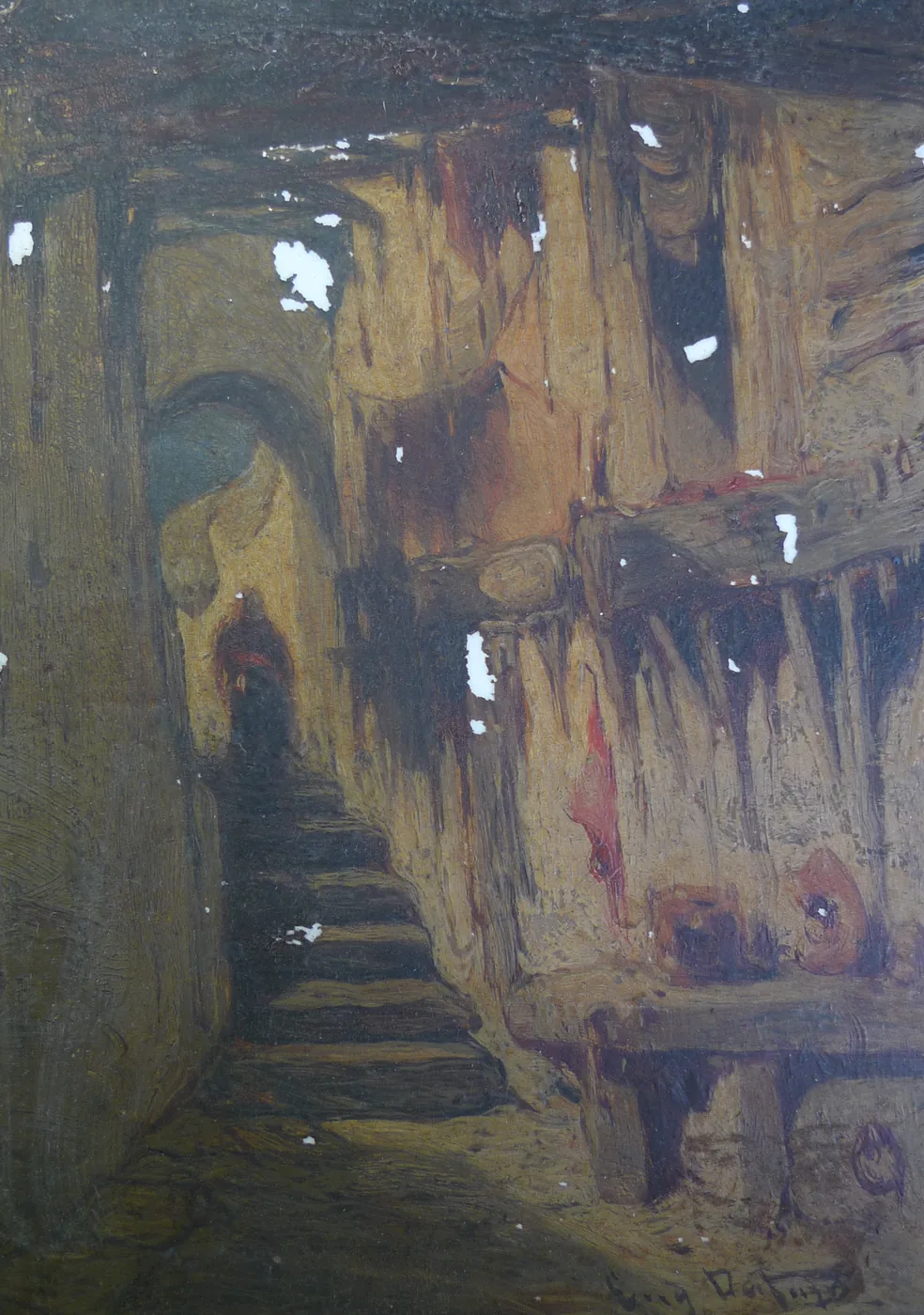 Ruelle d'Istanbul, avant : écailles et vernis oxydé